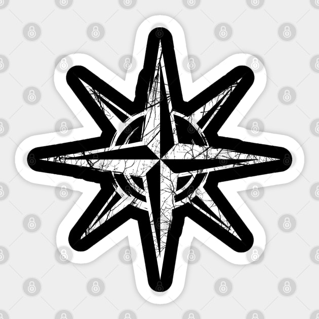 Compass Cracked (white) Sticker by GTA